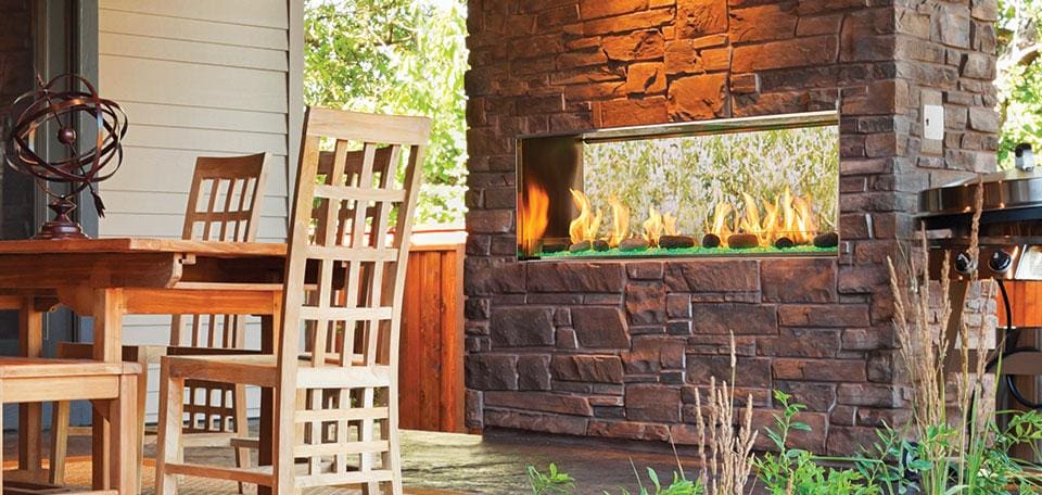 Outdoor Lifestyles Lanai See-Through Gas Fireplace