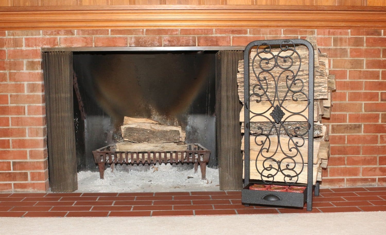 The Woodhaven Tall Decorative Fireside Rack - Image 2